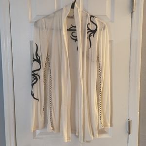 Off white small/medium cardigan with embroidered detailing